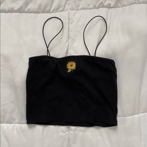 Embroidered sunflower crop